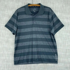 Heat Tennis Polo Shirt Mens L striped 2992